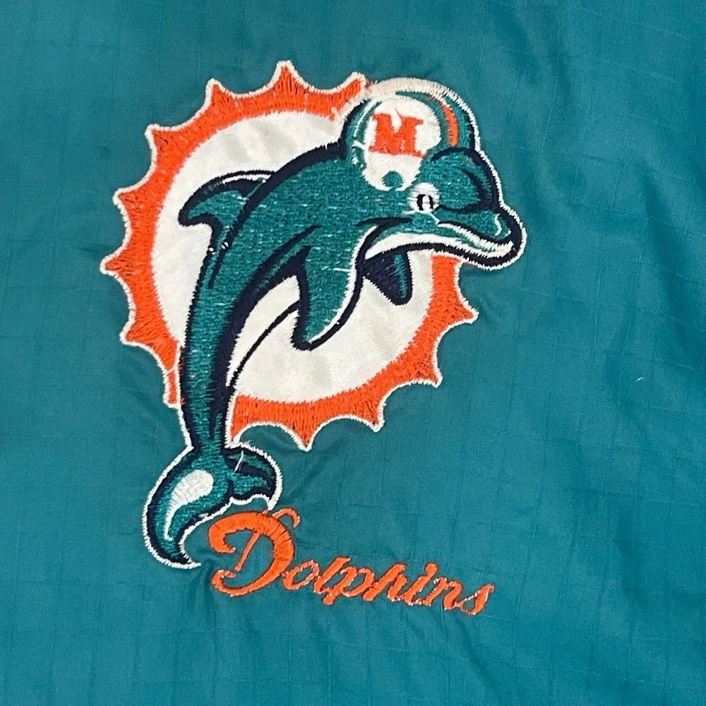Pro Player Vtg 90's Kids Youth Large Miami Dolphins NFL Reversible Puffer Jacket
